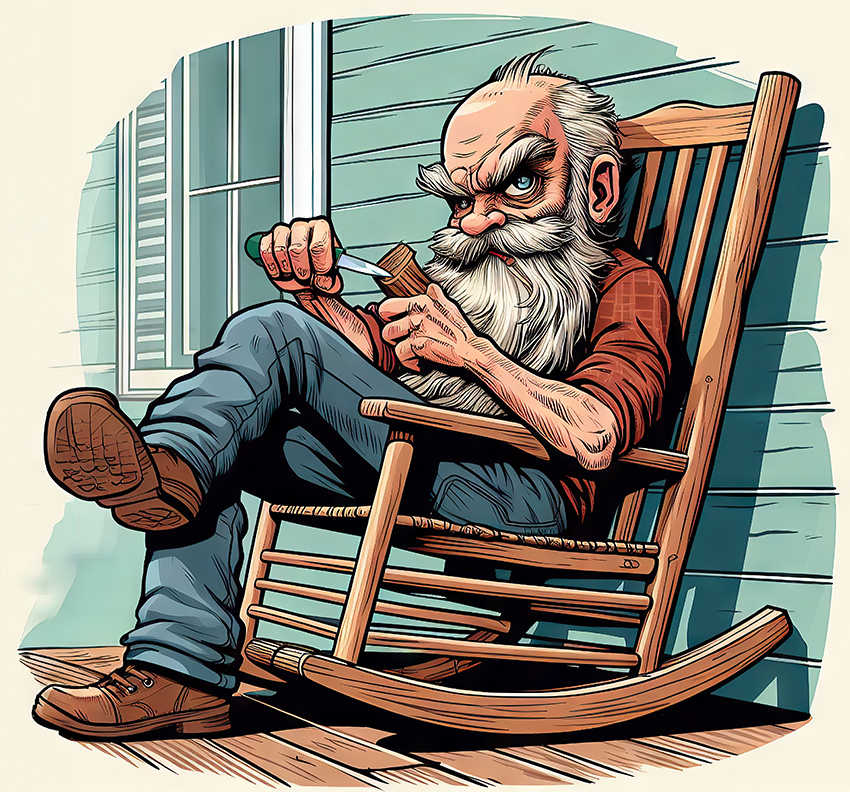 Old Man Rocker Illustration